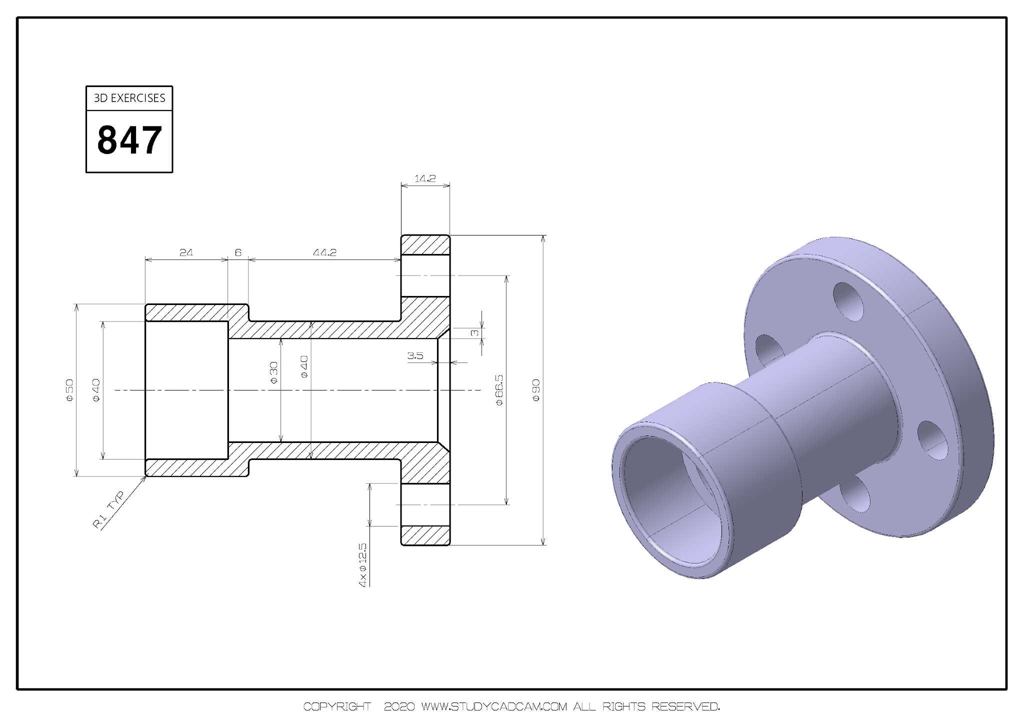 Studycadcam三维CAD练习847/Autodesk Inventor Pro