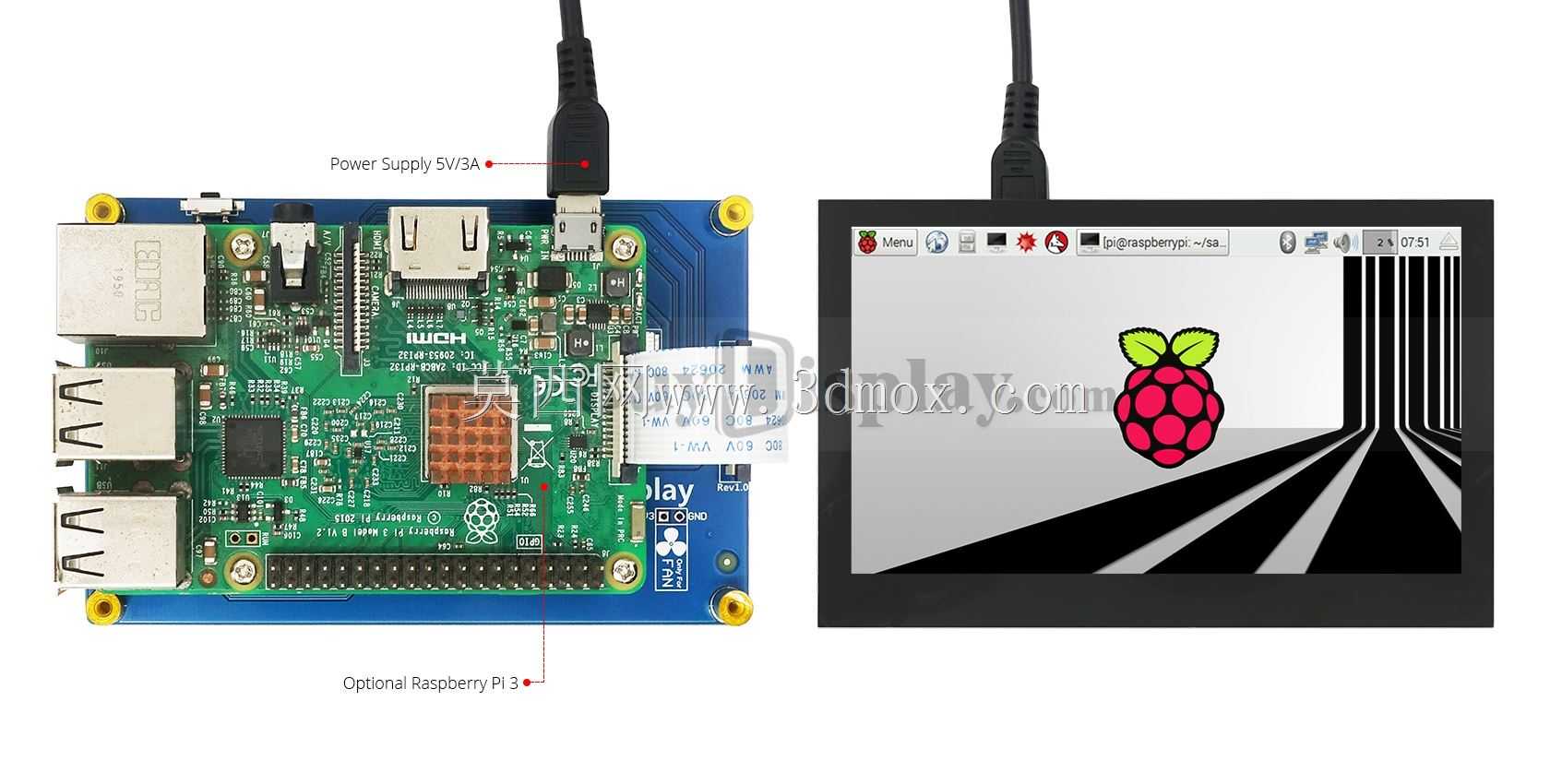 用于Raspberry Pi的IPS 4.3英寸电容式触摸显示器800x480 MIPI DSI接口