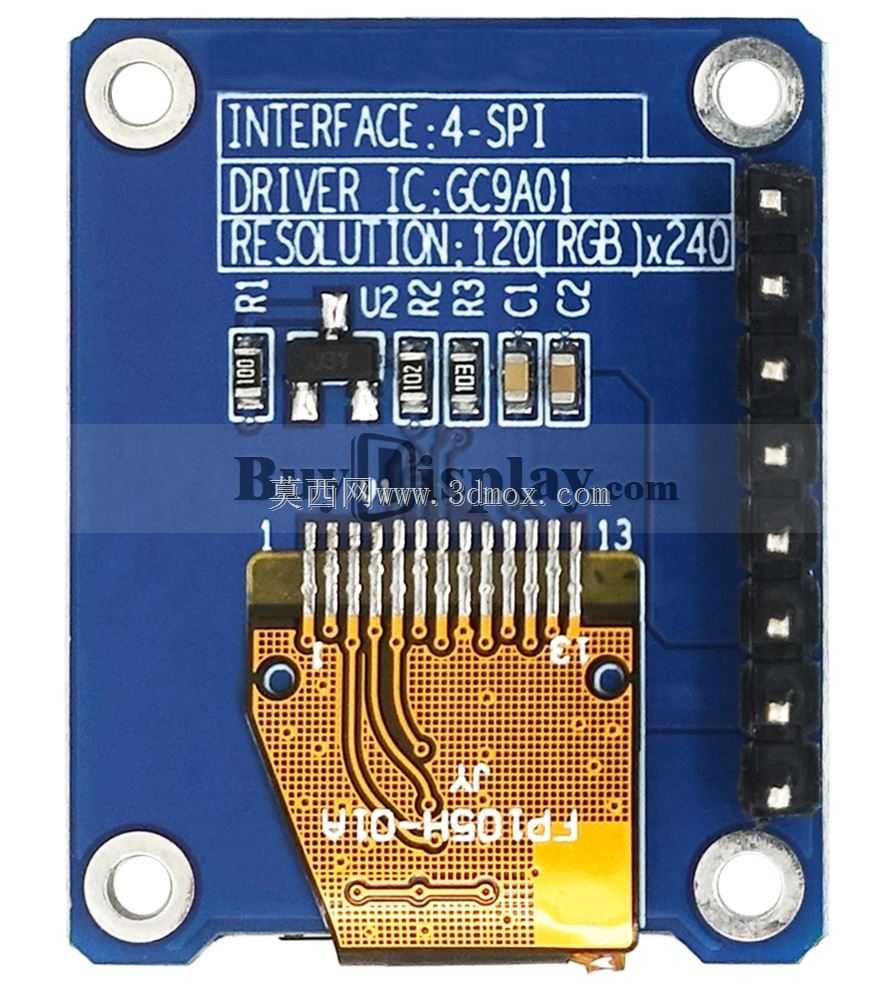 适用于Arduino和Raspberry Pi的1.05英寸120x240 IPS TFT LCD显示模块