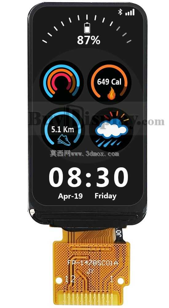 1.47英寸172x320 IPS TFT LCD显示器SPI接口ST7789控制器
