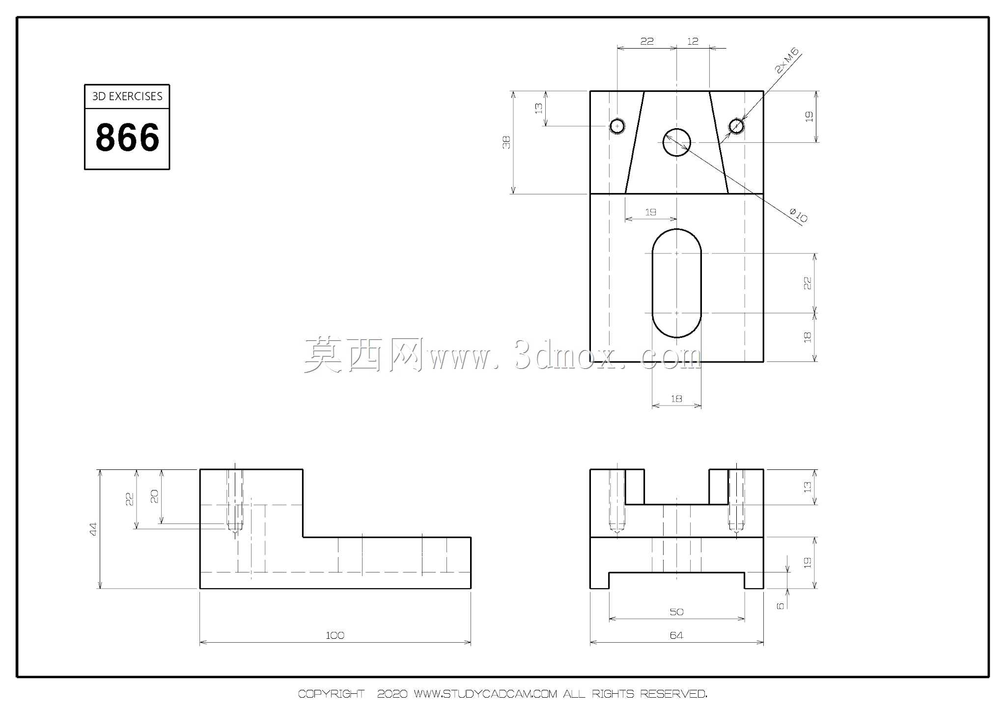 Studycadcam三维CAD练习866/Autodesk Inventor Pro