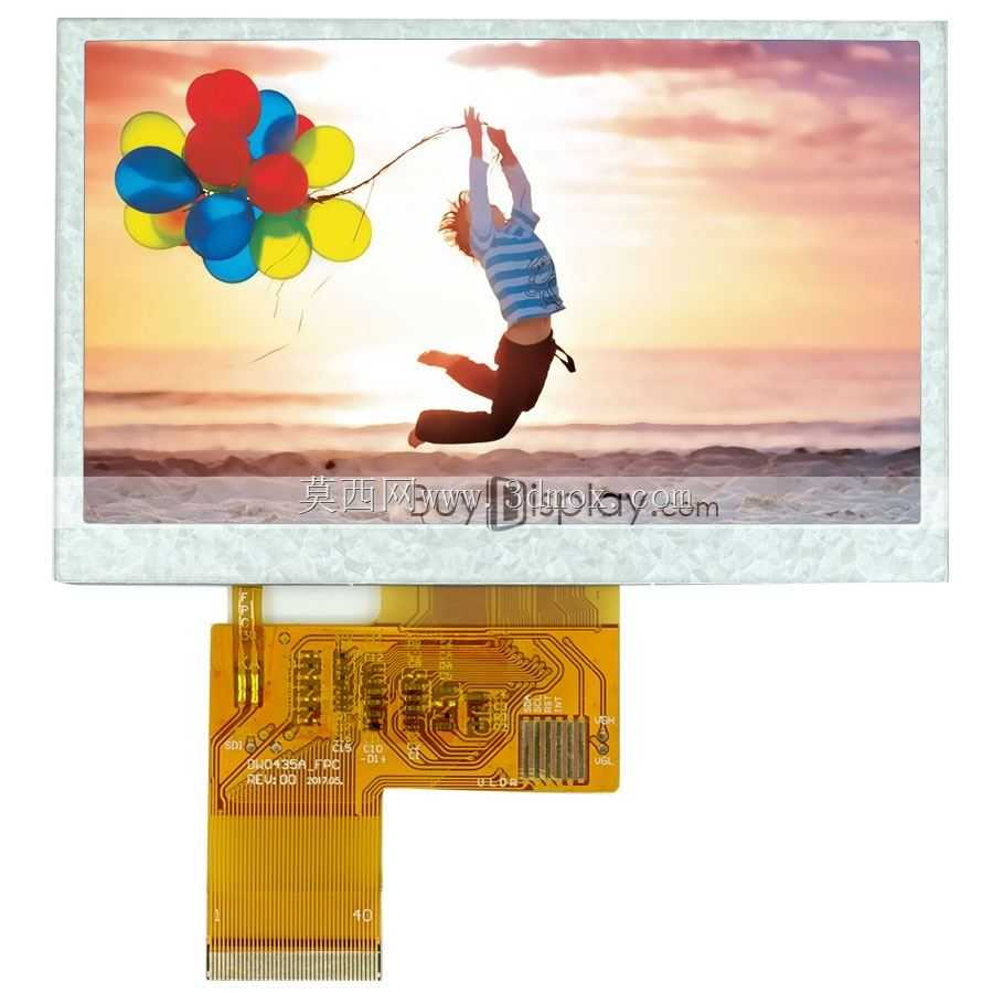 适用于MP4、GPS、480x272的TFT 4.3英寸LCD模块OPTL触摸屏显示器