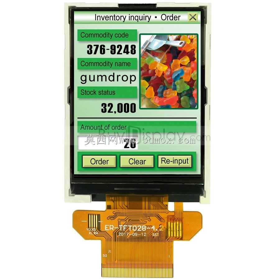 串行SPI 2.8“TFT LCD模块显示器320x240可选触摸屏