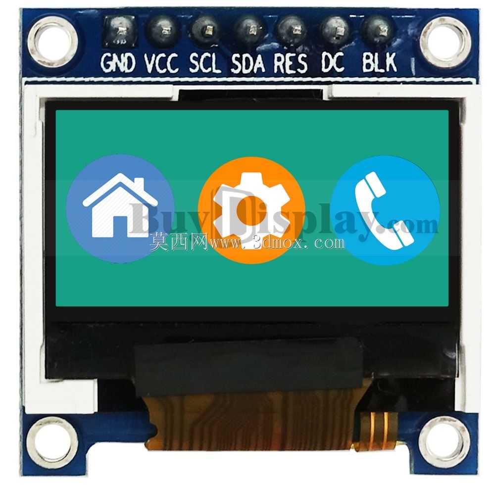 用于Arduino和Raspberry Pi的0.96英寸128x64 TFT LCD显示模块