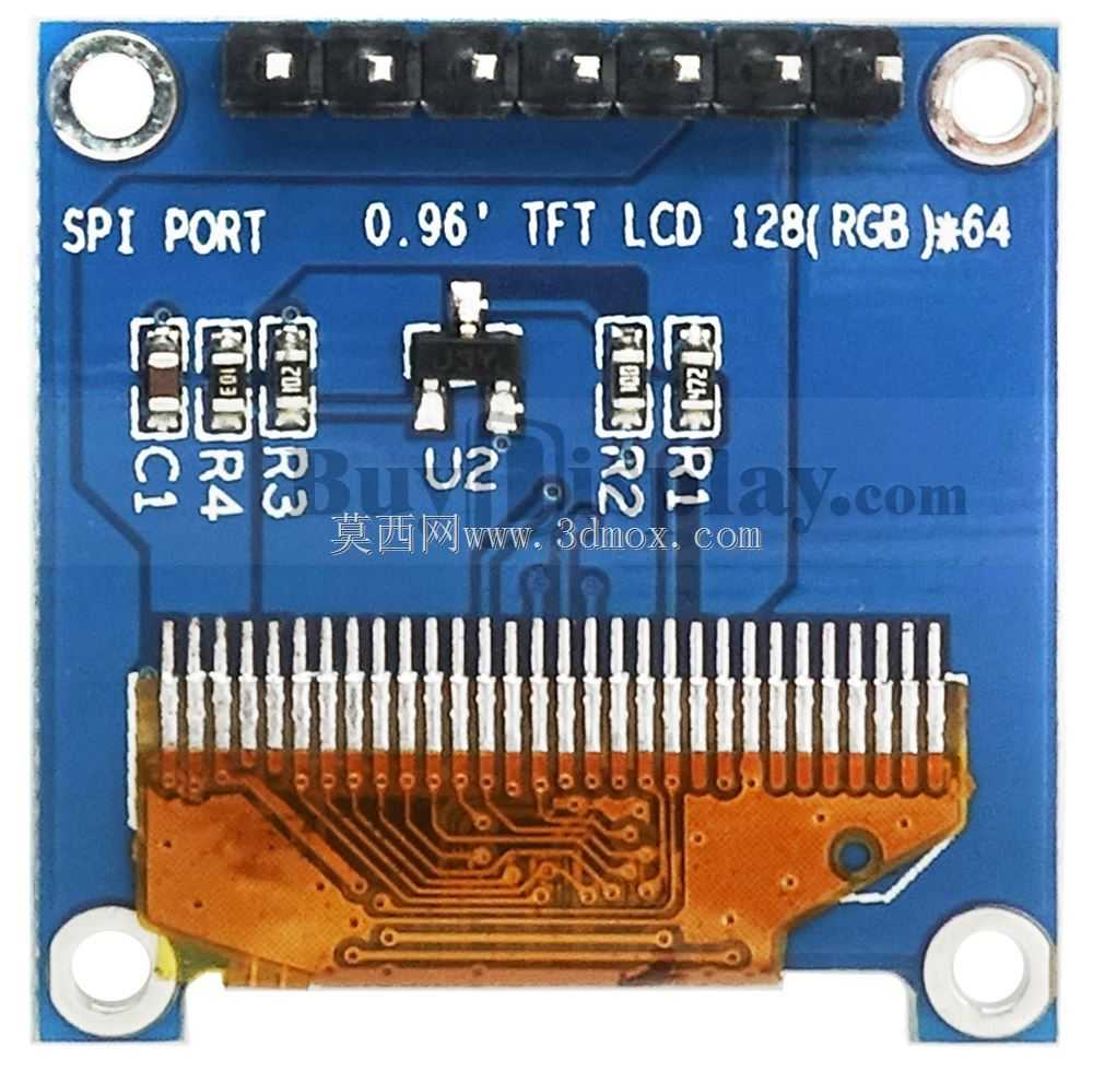 用于Arduino和Raspberry Pi的0.96英寸128x64 TFT LCD显示模块