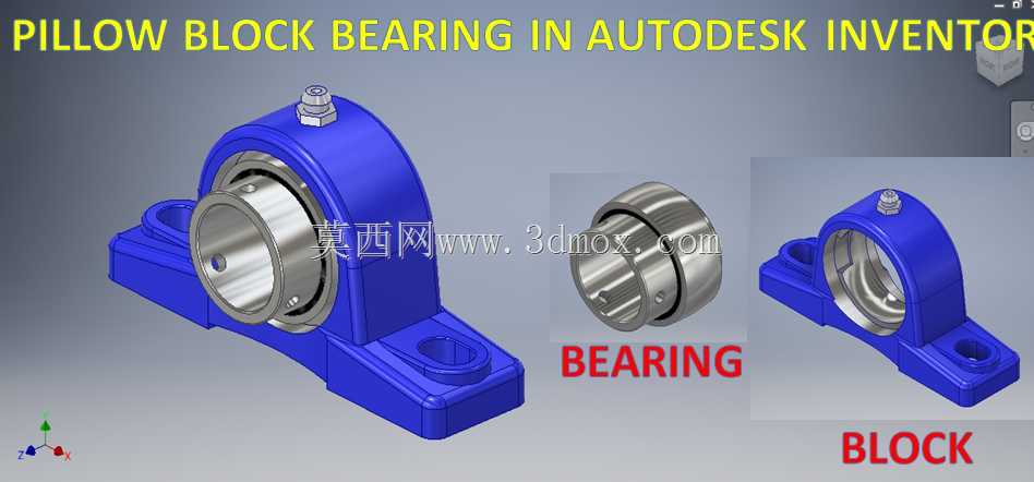 Autodesk Inventor中的枕头座轴承|| Inventor教程|| Inventor中的三维绘图模型|| Cad