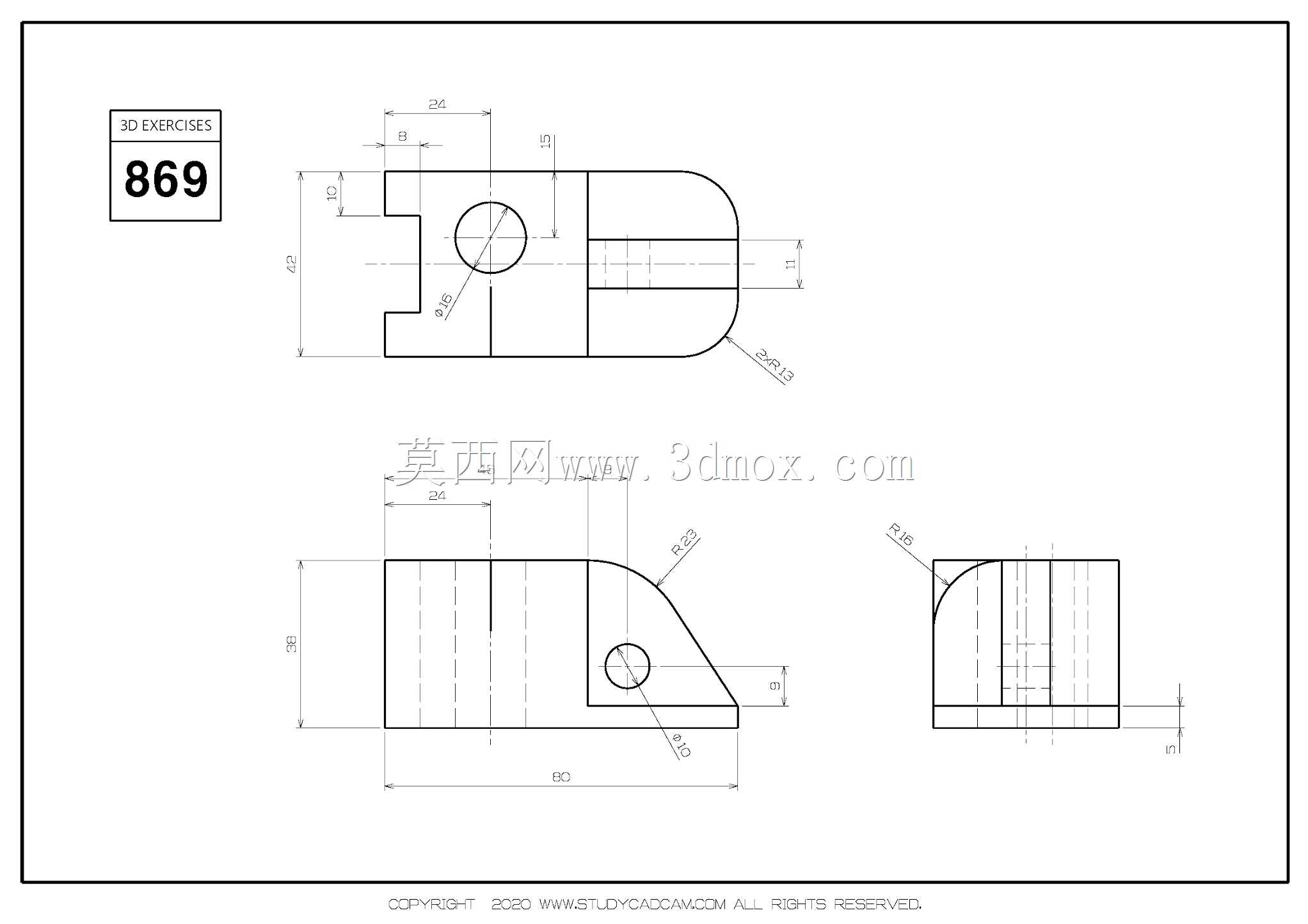Studycadcam三维CAD练习869/Autodesk Inventor Pro