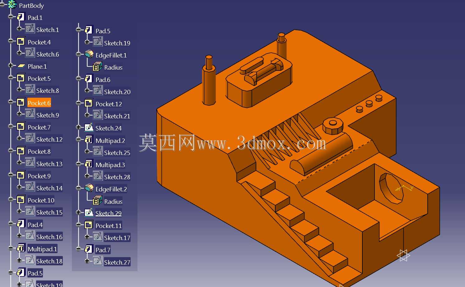 CATIA V5R20挖掘机模型玩具