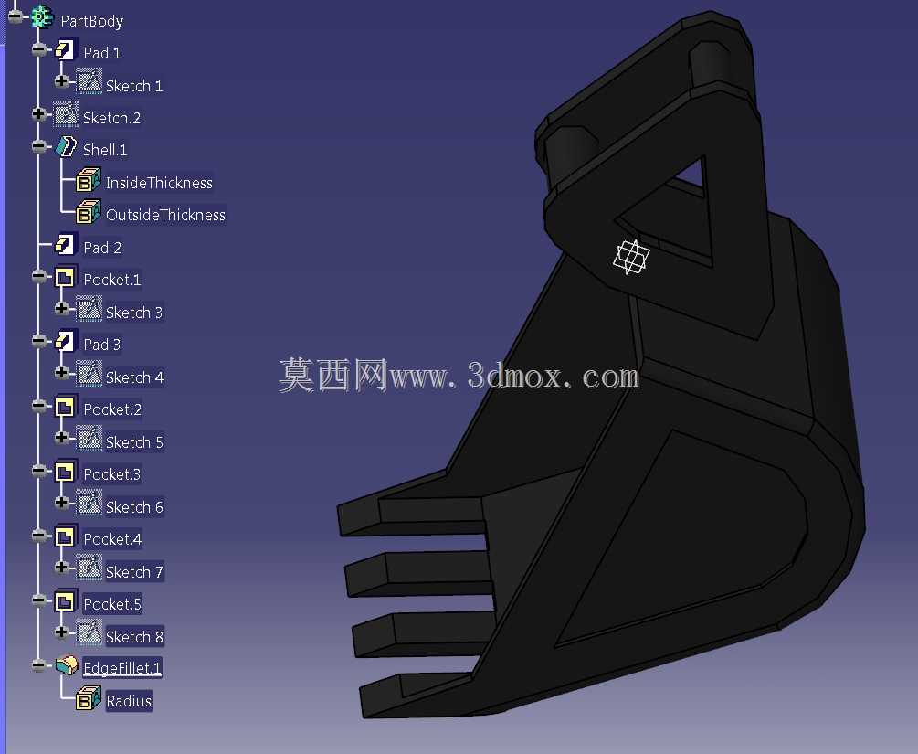CATIA V5R20挖掘机模型玩具
