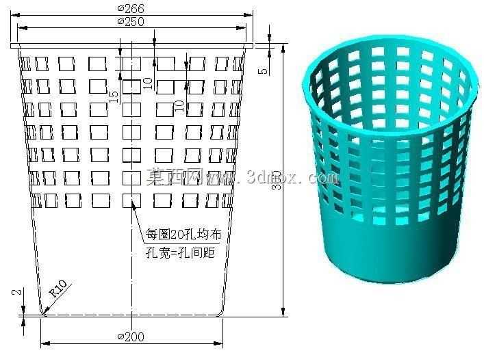 3D CAD基本练习/塑料垃圾箱/Bote de Basura/Autodesk Inventor Pro
