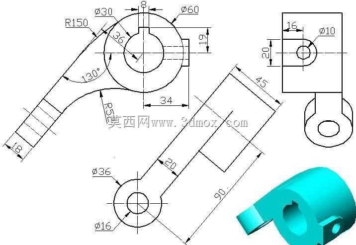 三维CAD基本练习/Autodesk Inventor Pro