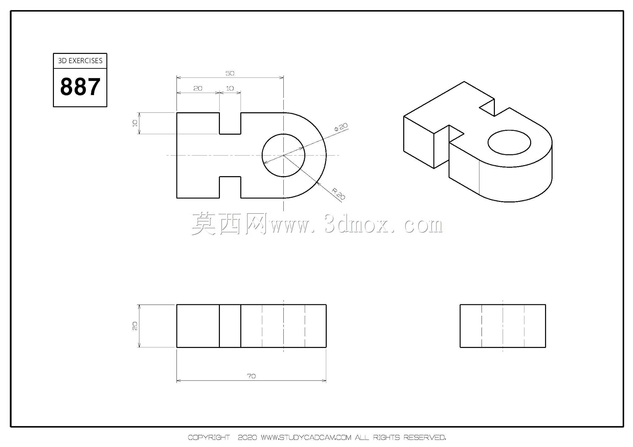Studycadcam三维CAD练习887/Autodesk Inventor Pro