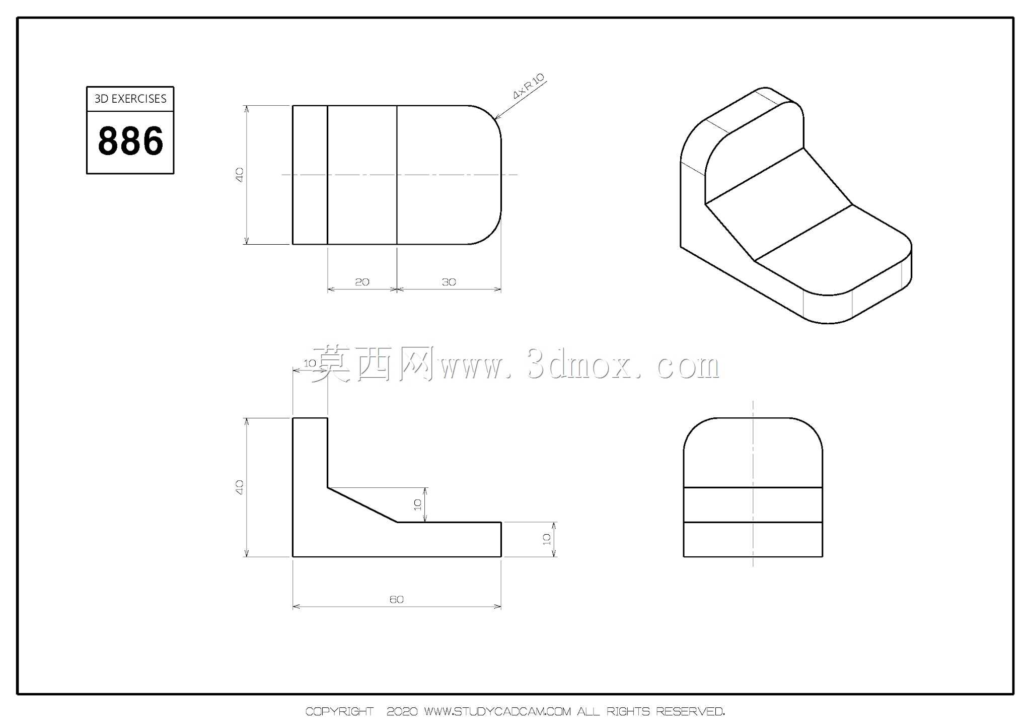 Studycadcam三维CAD练习886/Autodesk Inventor Pro