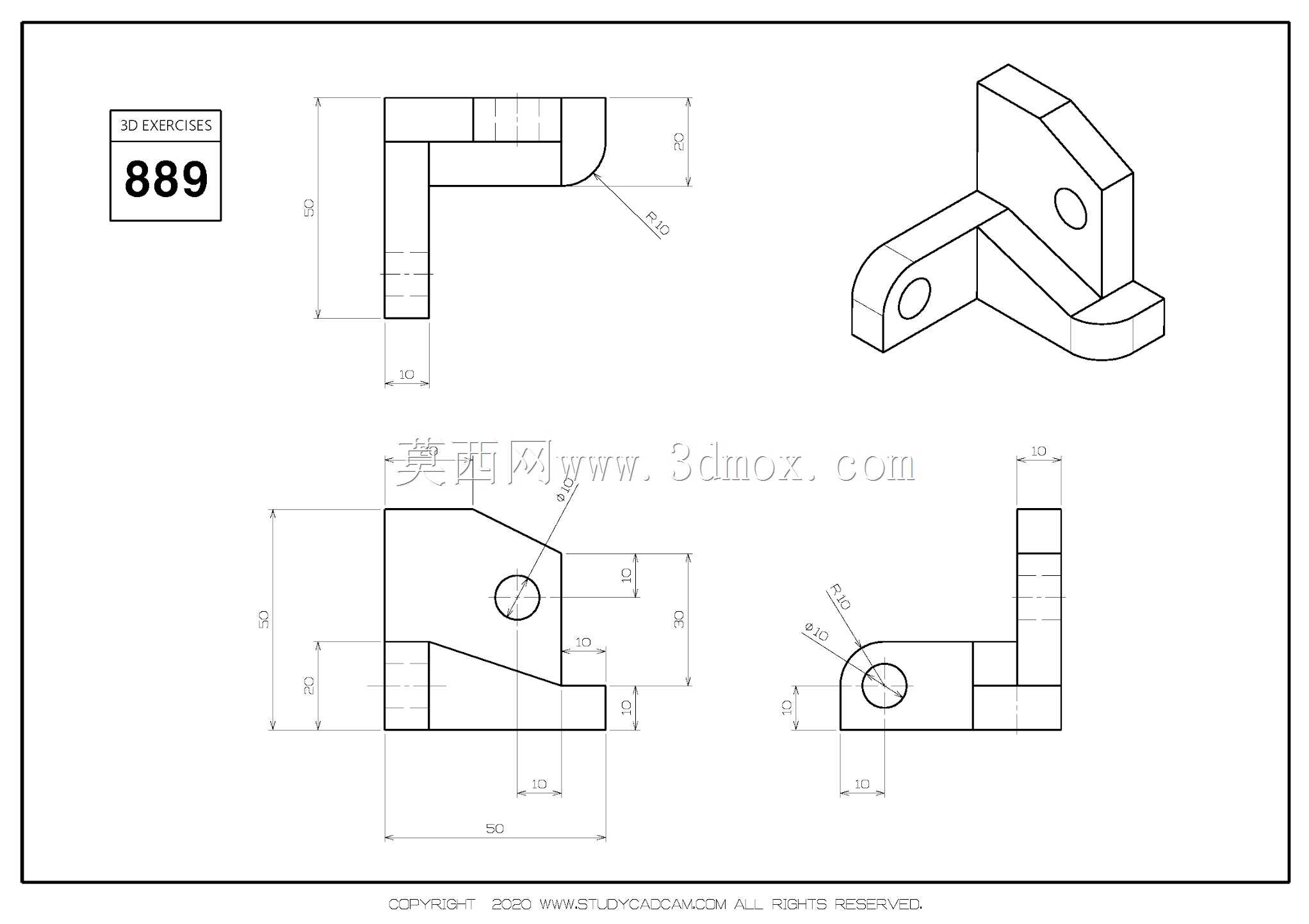 Studycadcam三维CAD练习889/Autodesk Inventor Pro