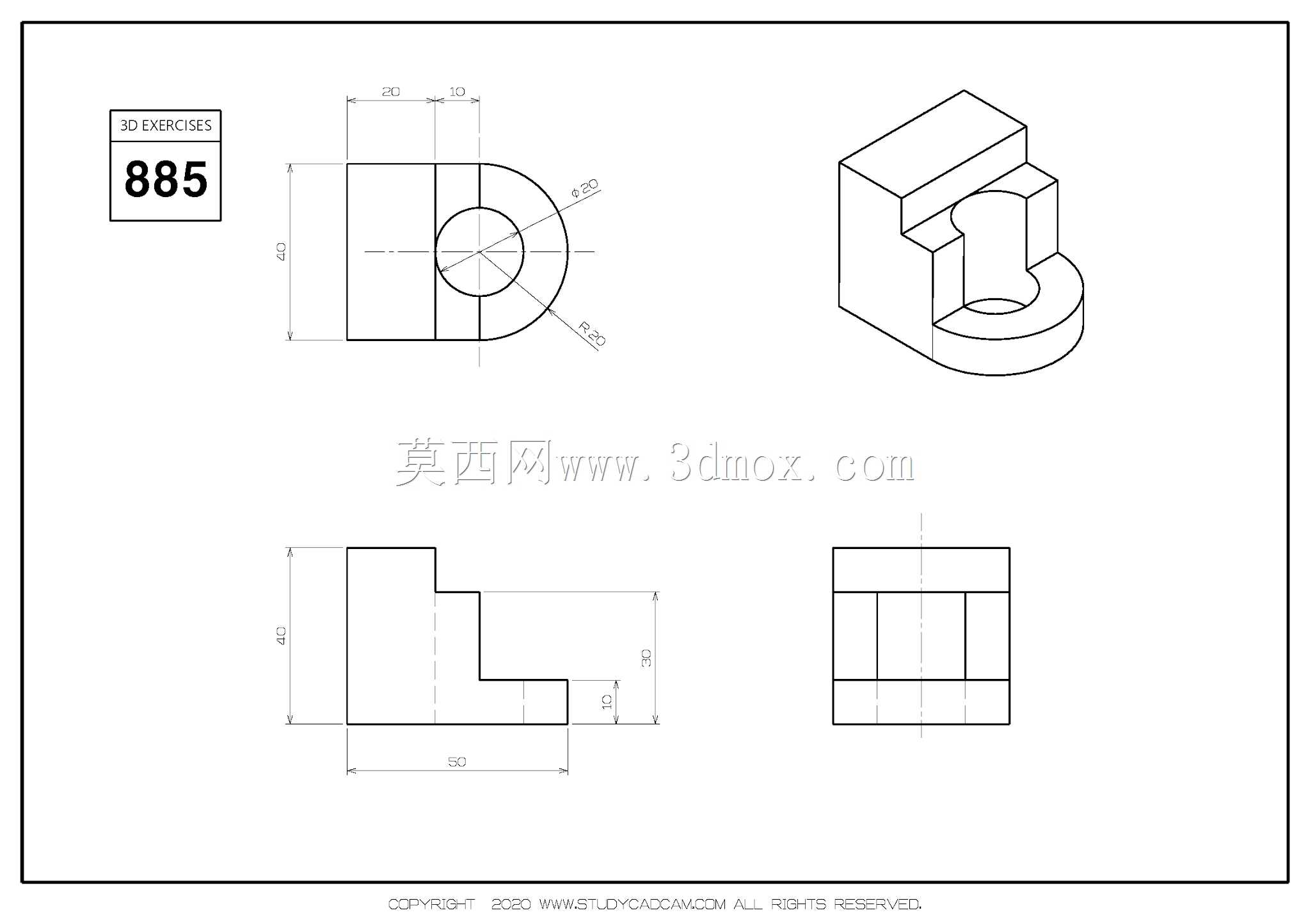 Studycadcam三维CAD练习885/Autodesk Inventor Pro