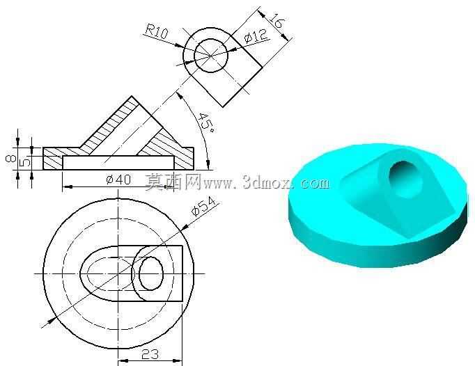 三维CAD基本练习/Autodesk Inventor Pro