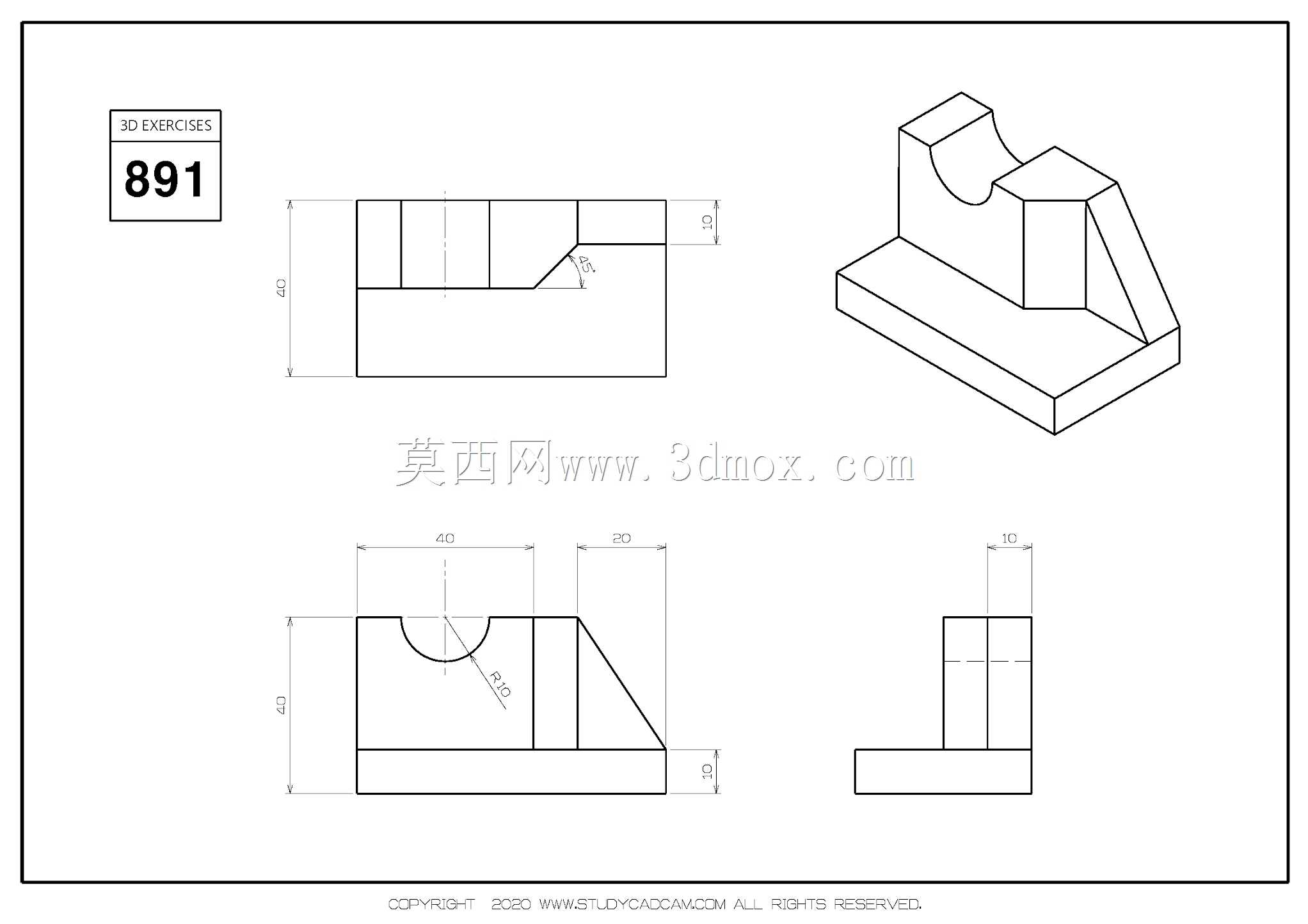 Studycadcam三维CAD练习891/Autodesk Inventor Pro