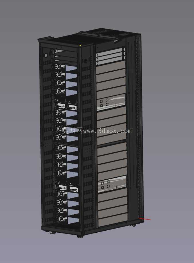 开放式机架 Singlet Rack V2,42 OU,带 Cubby Housing,电源架,EIA 适配器