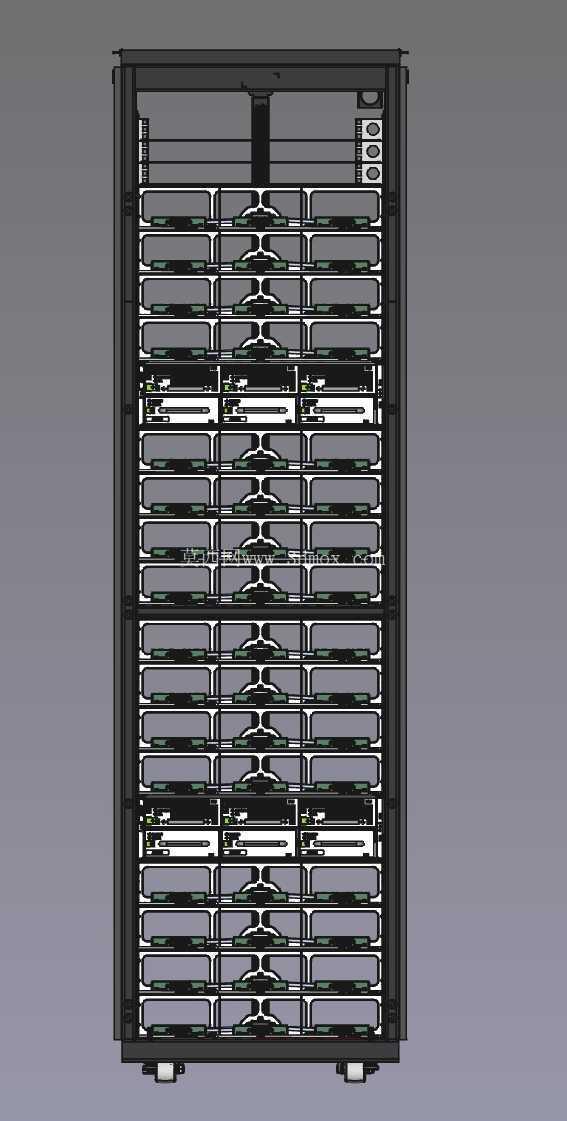 开放式机架 Singlet Rack V2,42 OU,带 Cubby Housing,电源架,EIA 适配器