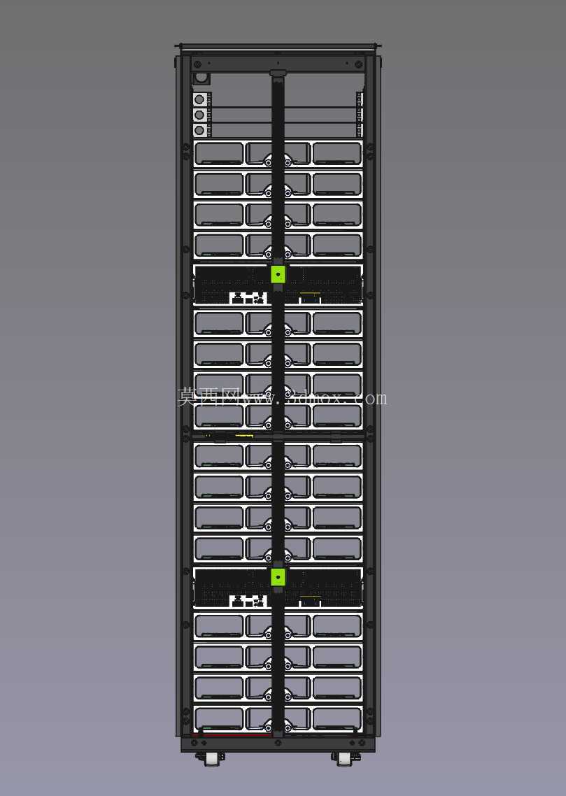 开放式机架 Singlet Rack V2,42 OU,带 Cubby Housing,电源架,EIA 适配器