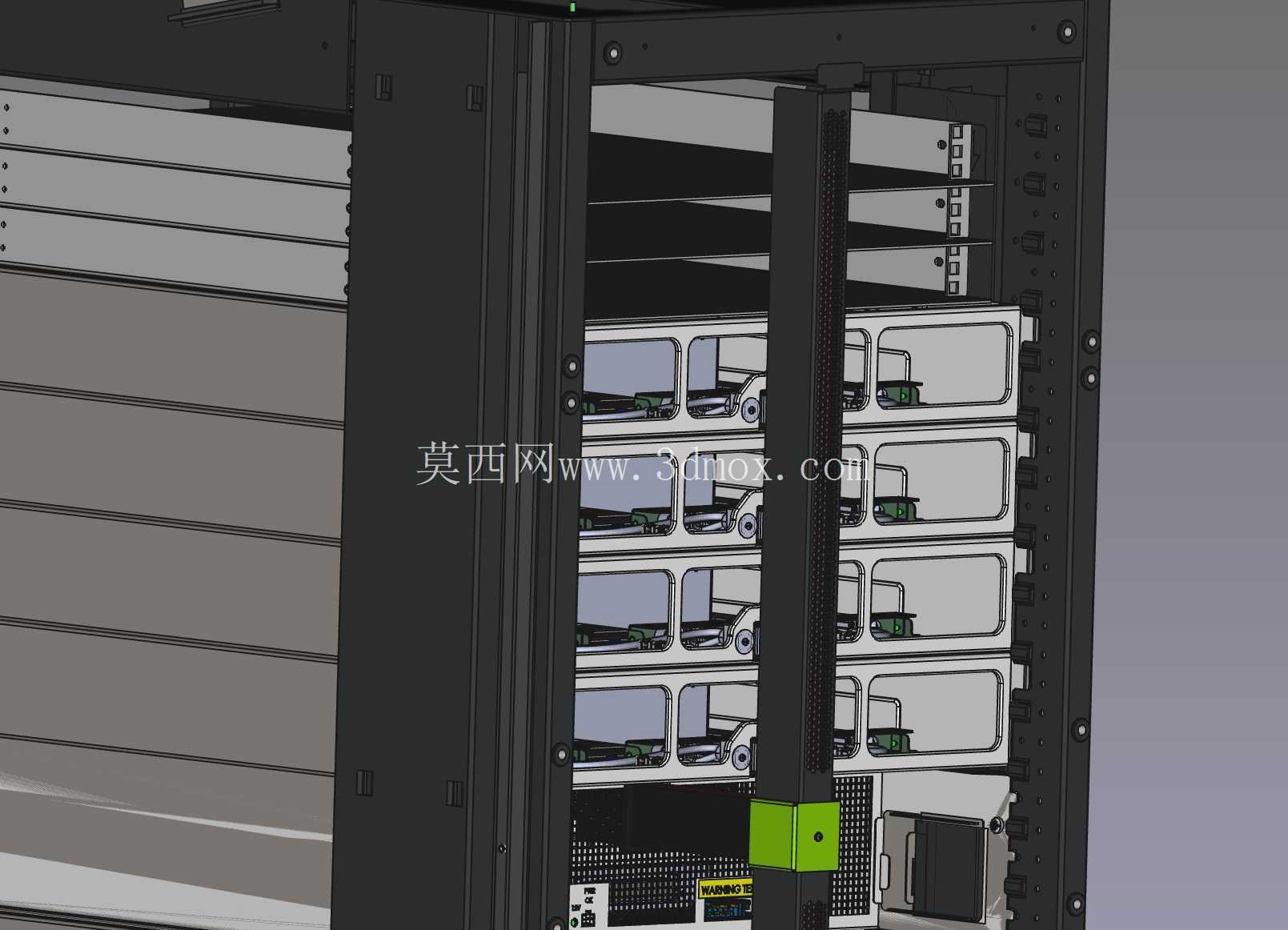 开放式机架 Singlet Rack V2,42 OU,带 Cubby Housing,电源架,EIA 适配器
