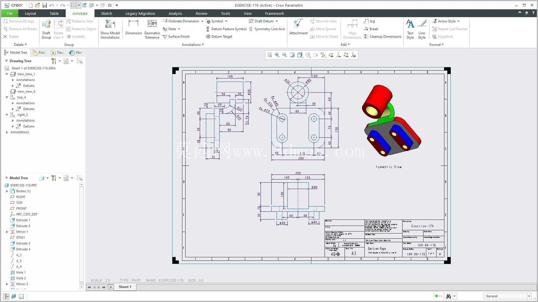 �� Creo PTC ��ʵ�� 200 �� Modele 3D