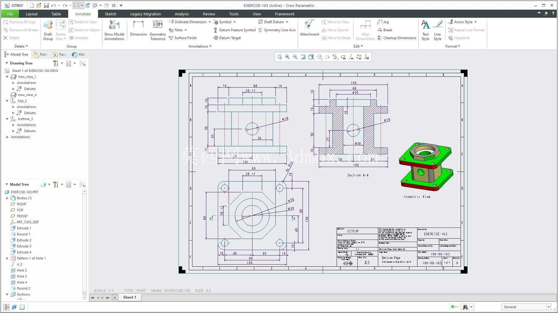�� Creo PTC ��ʵ�� 200 �� Modele 3D