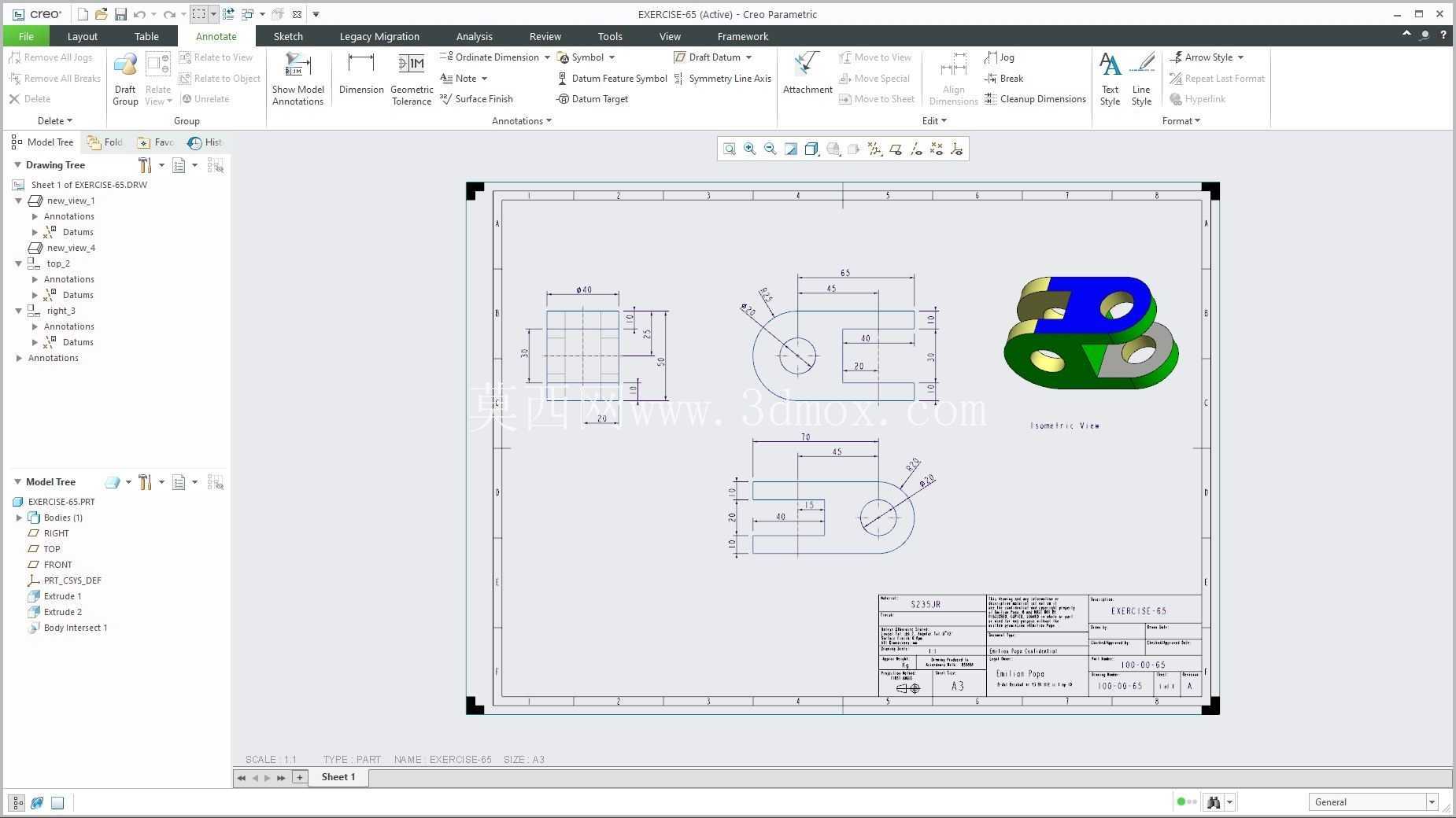 �� Creo PTC ��ʵ�� 200 �� Modele 3D