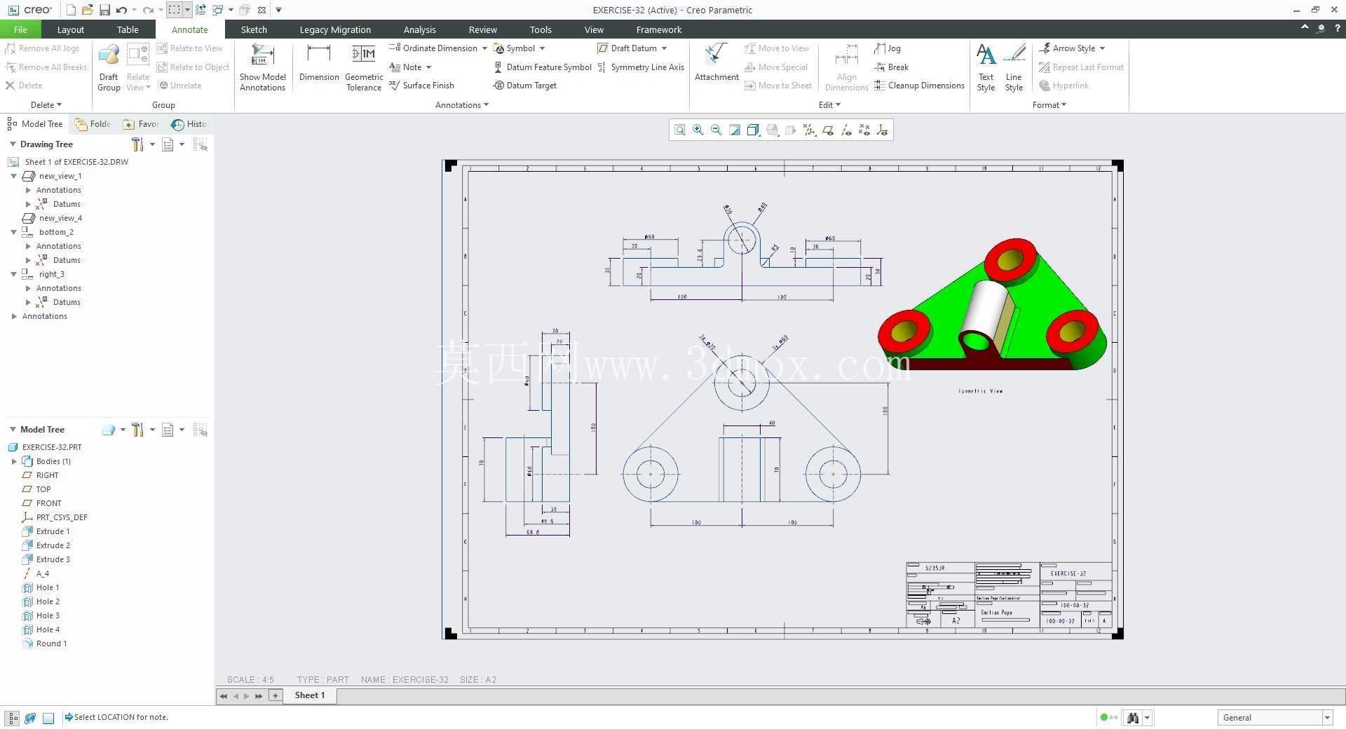 �� Creo PTC ��ʵ�� 200 �� Modele 3D
