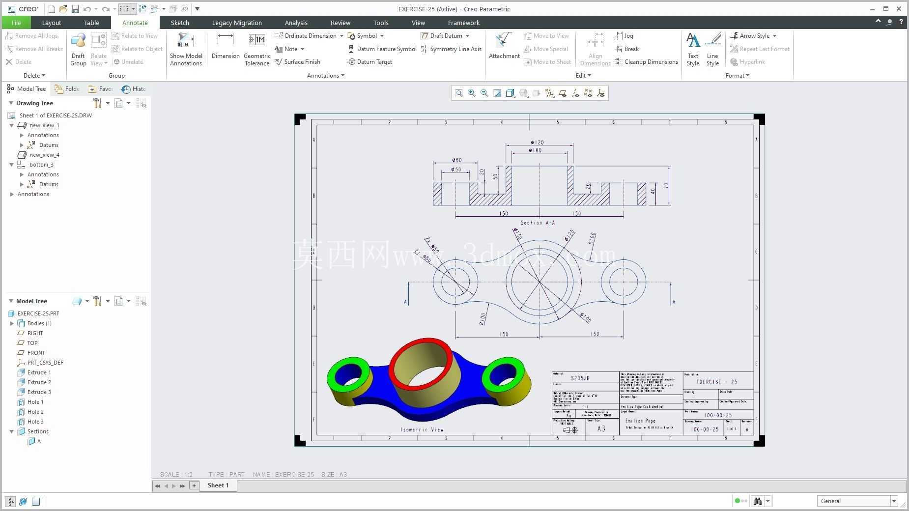 �� Creo PTC ��ʵ�� 200 �� Modele 3D