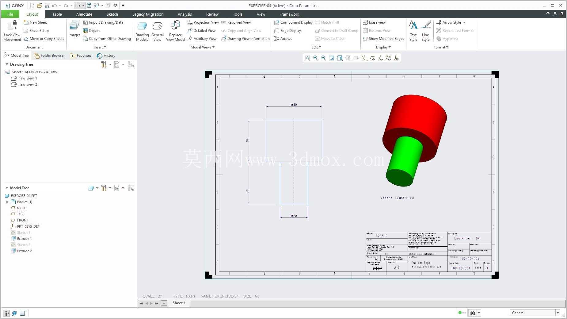 �� Creo PTC ��ʵ�� 200 �� Modele 3D