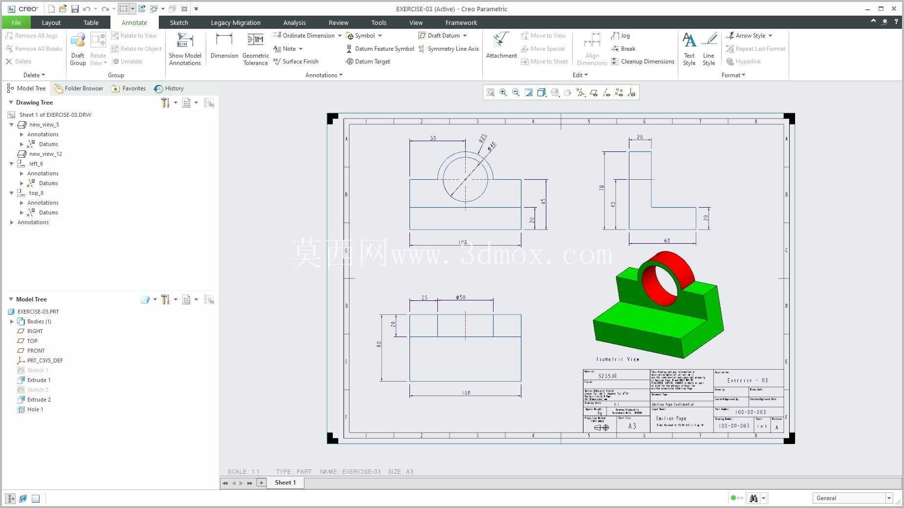 �� Creo PTC ��ʵ�� 200 �� Modele 3D