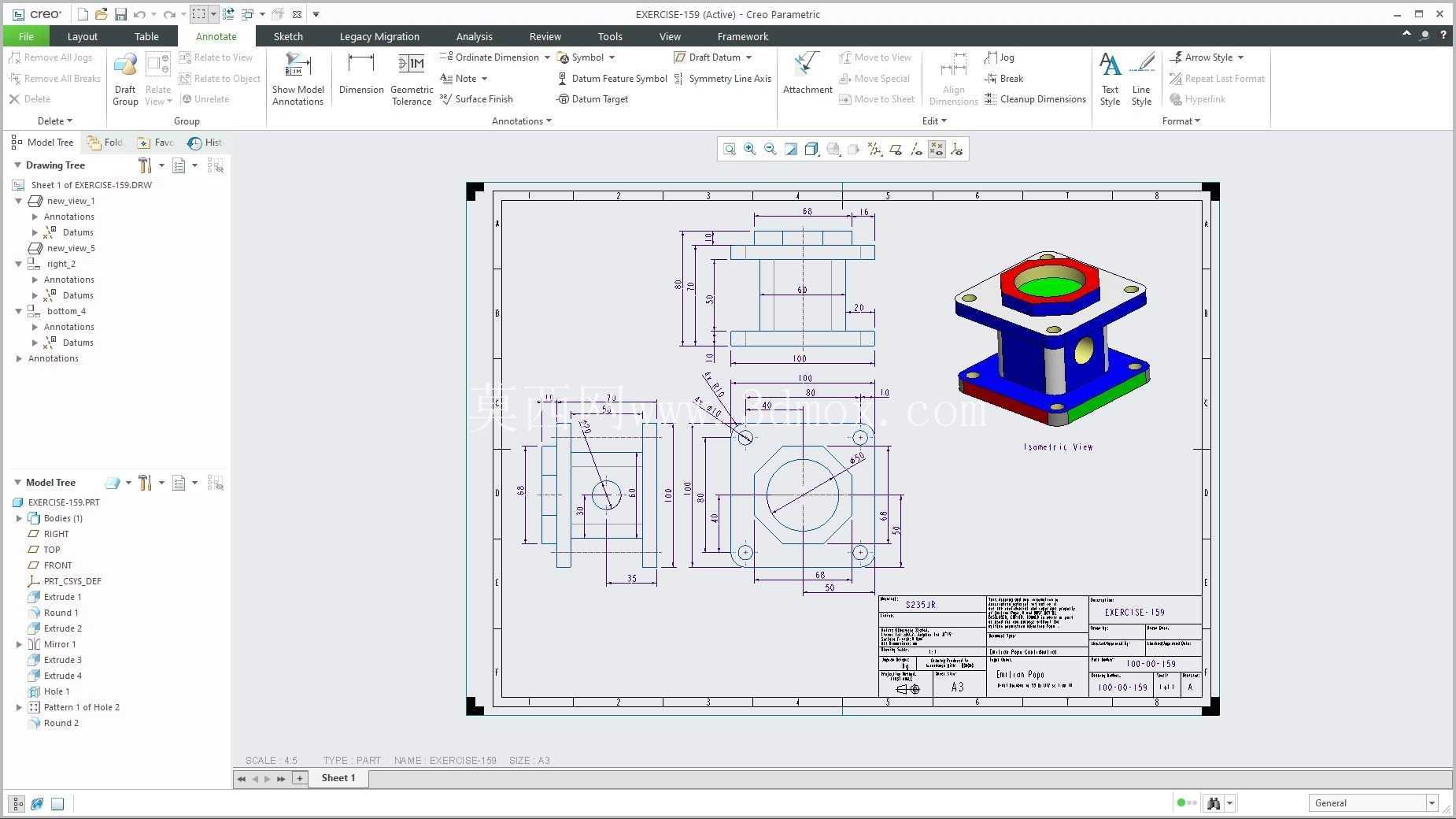 �� Creo PTC ��ʵ�� 200 �� Modele 3D