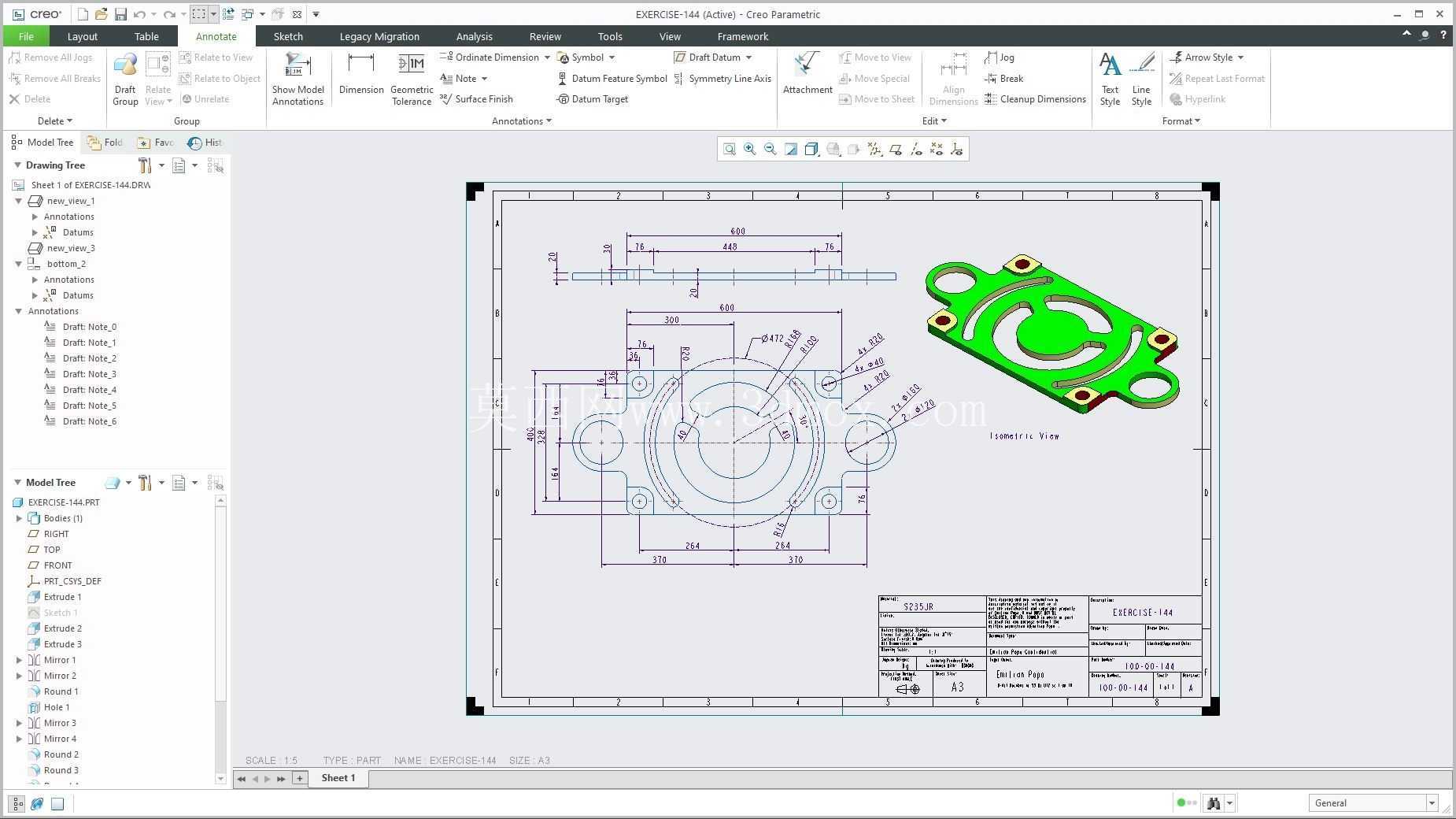 �� Creo PTC ��ʵ�� 200 �� Modele 3D