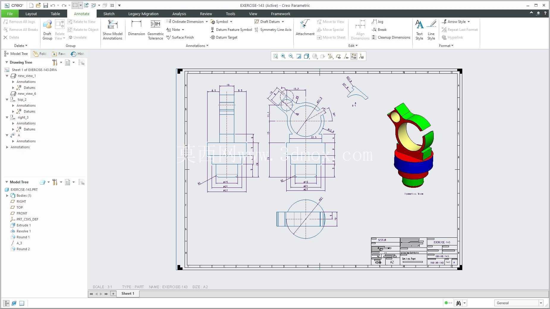 �� Creo PTC ��ʵ�� 200 �� Modele 3D