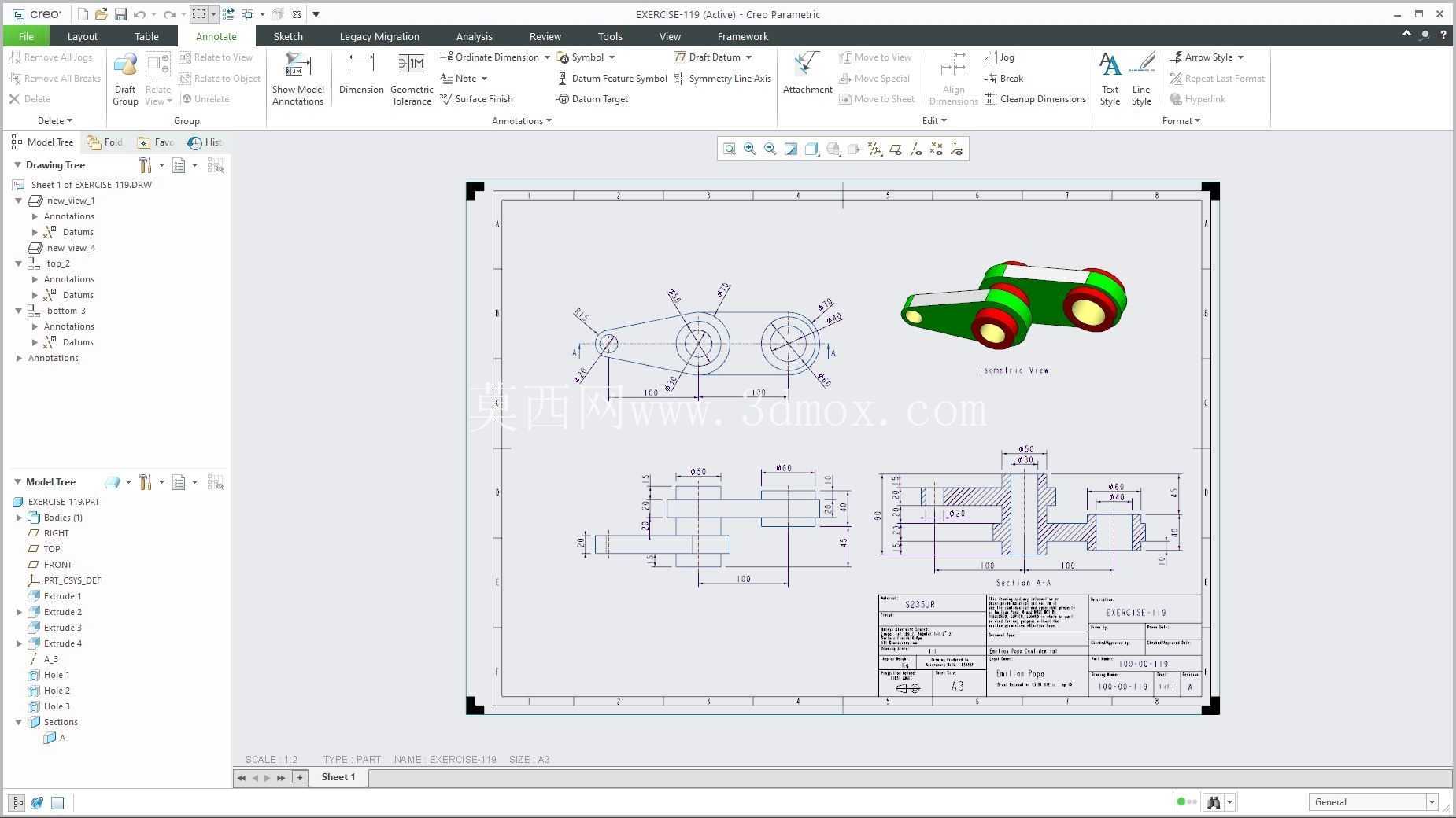 �� Creo PTC ��ʵ�� 200 �� Modele 3D