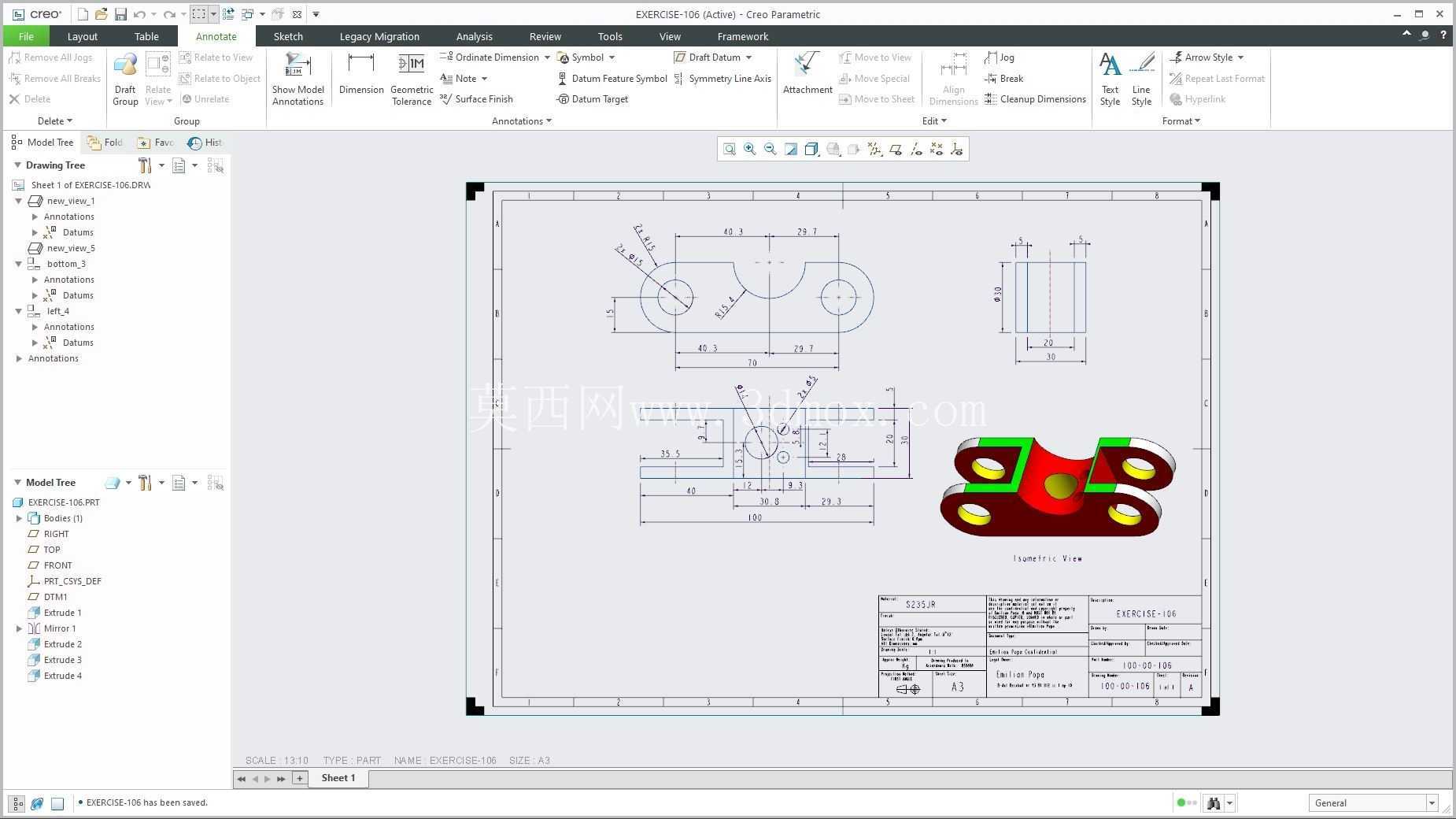 �� Creo PTC ��ʵ�� 200 �� Modele 3D