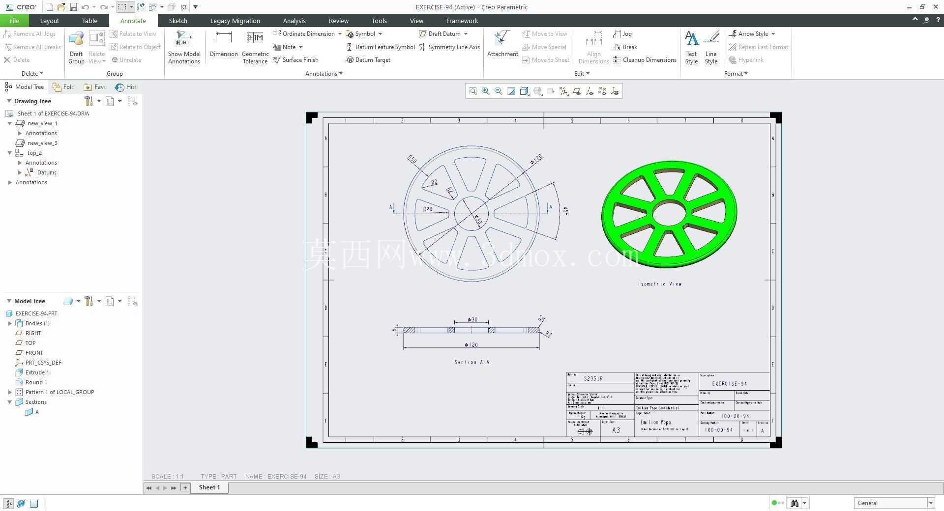 �� Creo PTC ��ʵ�� 200 �� Modele 3D