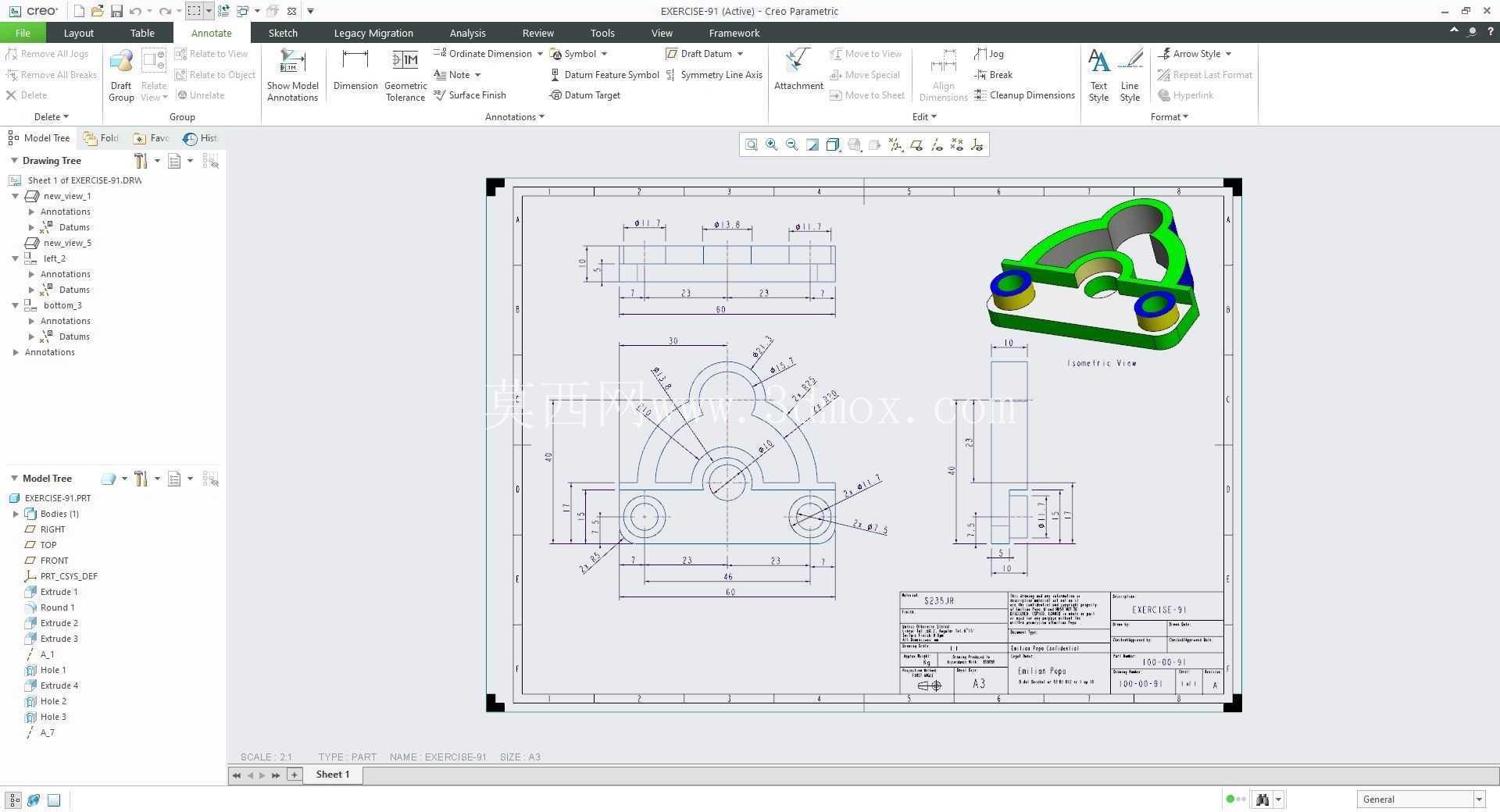 �� Creo PTC ��ʵ�� 200 �� Modele 3D