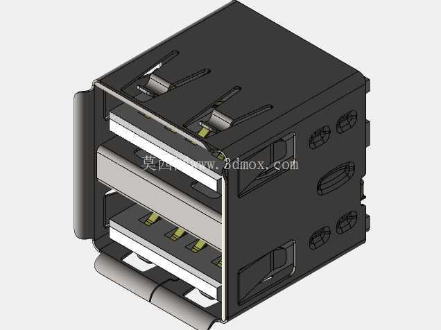 双 USB 2.0 A 型母连接器 180 度 8 针