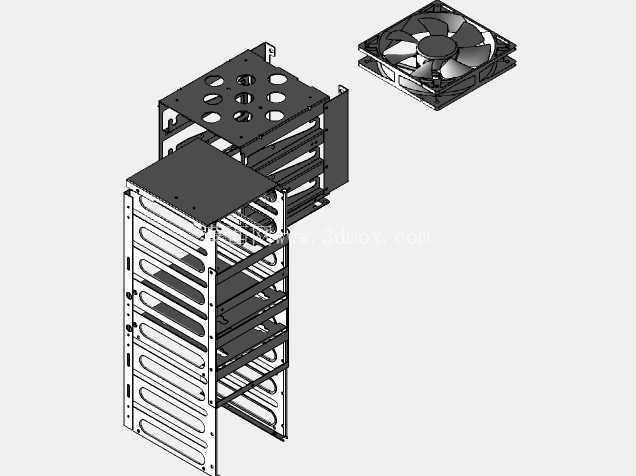 联力全塔式机箱3D钣金件