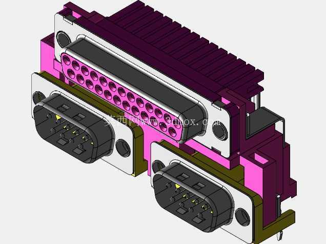 富士康 DSUB 连接器组合 25pin+9pin*2
