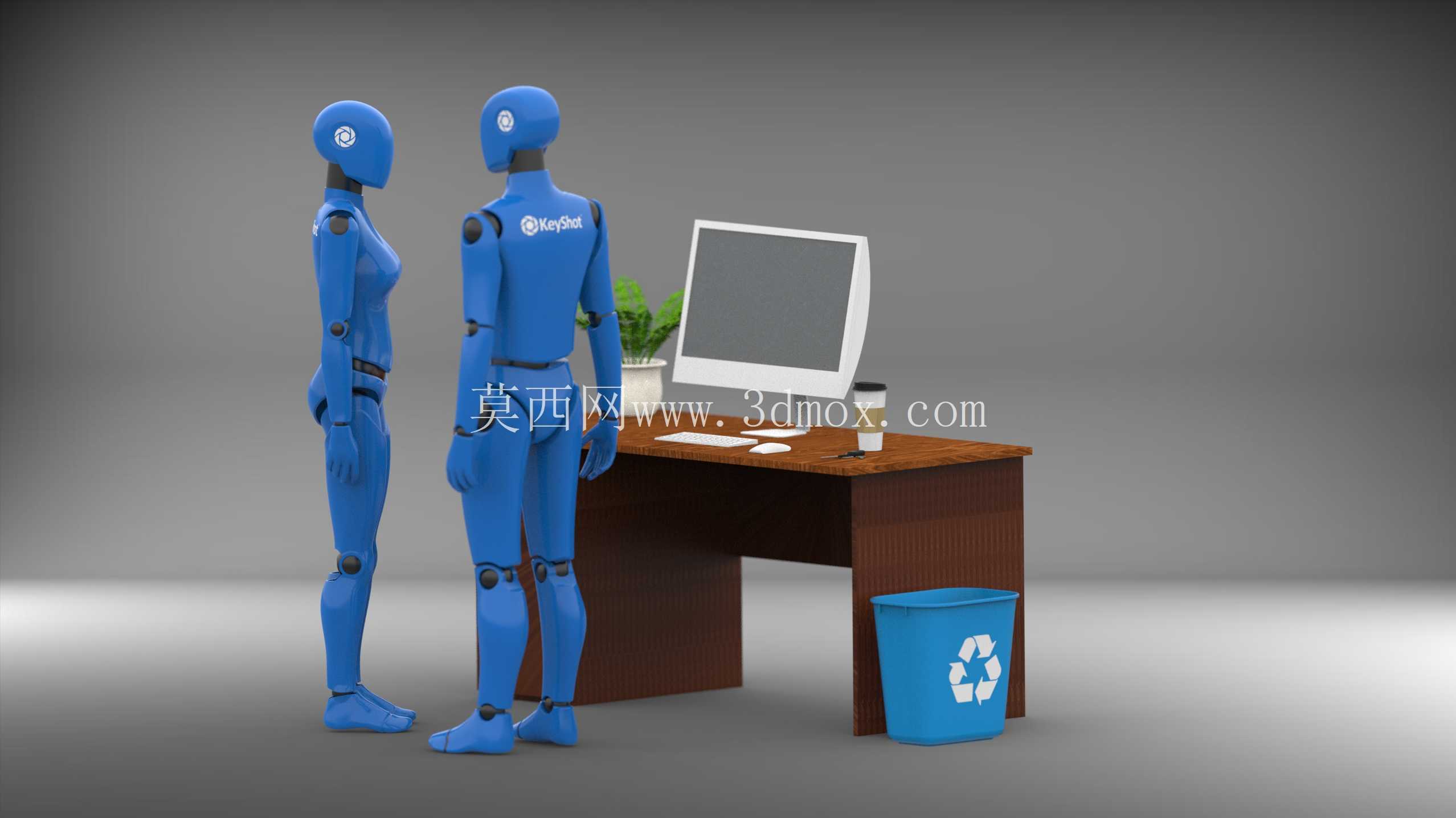 配备 iMac 的办公桌