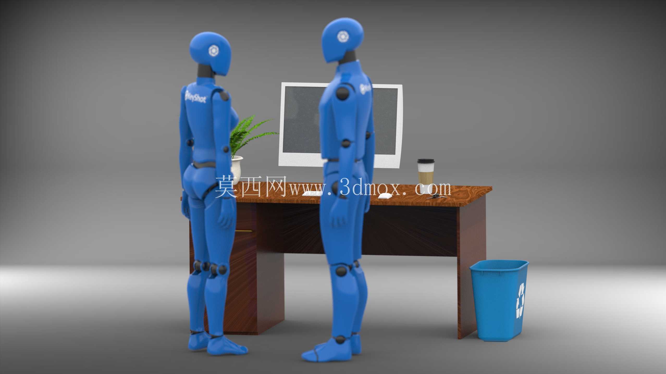 配备 iMac 的办公桌
