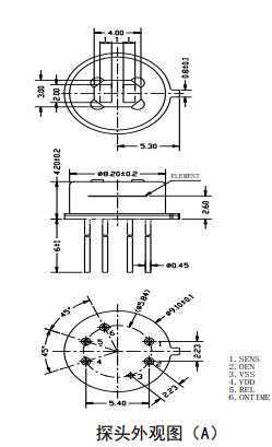BS612 PIR 传感器 (?8.2mm),6 引线,3mm