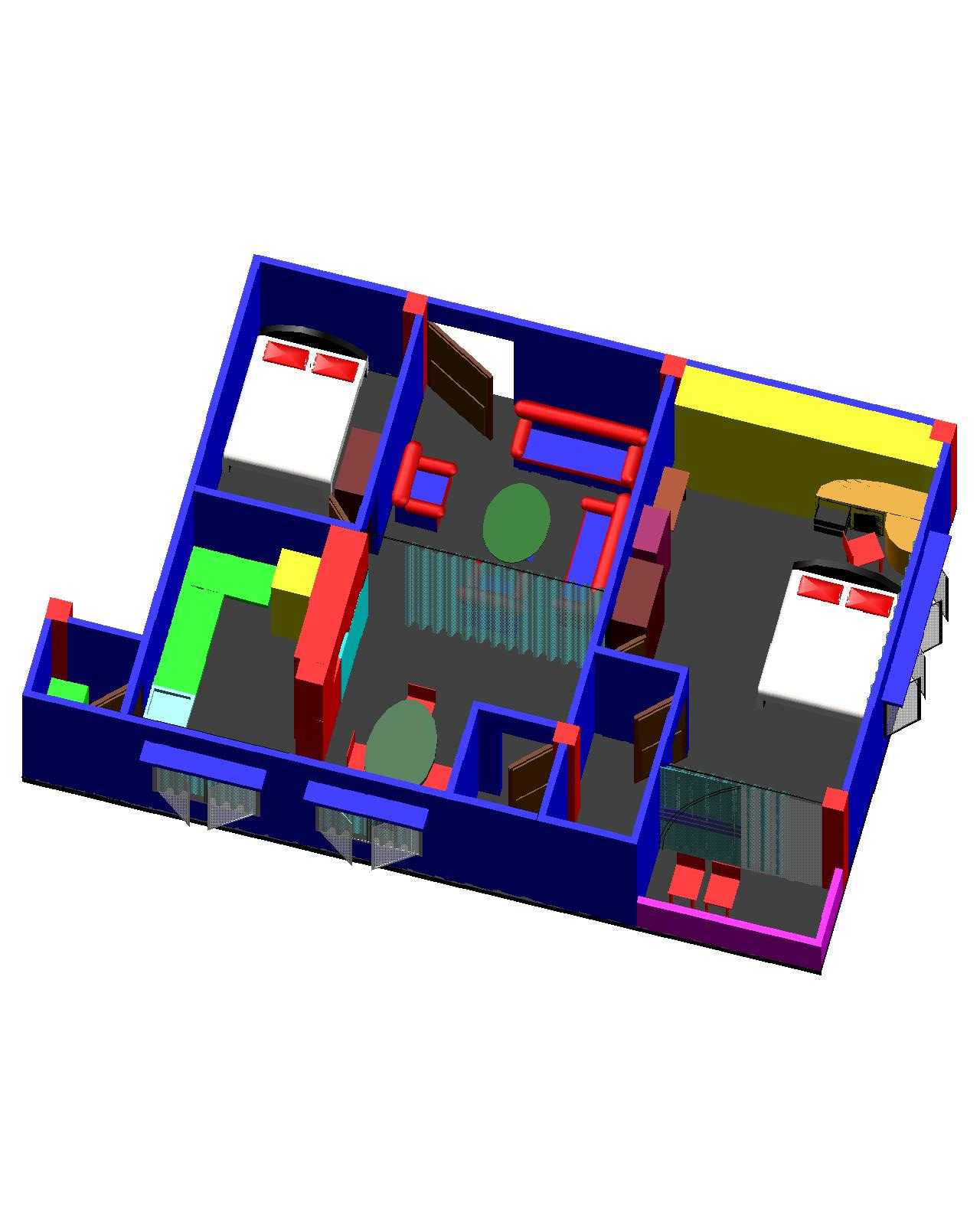 住宅楼平面 3D