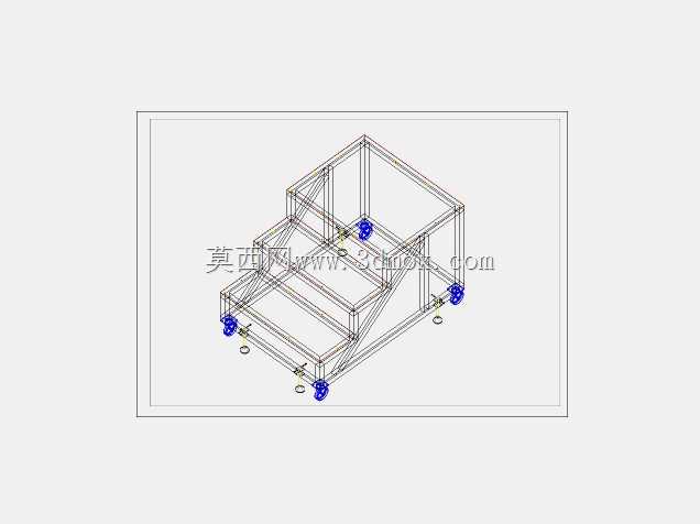 工作梯3D(带轮和固定)