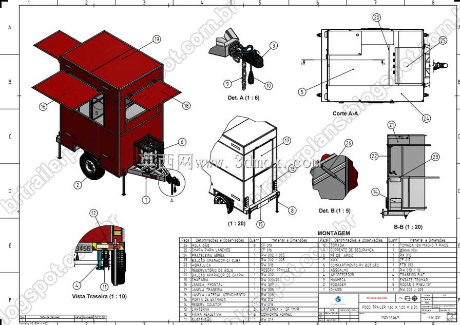 食品拖车计划/特许拖车/Carrito de Comida