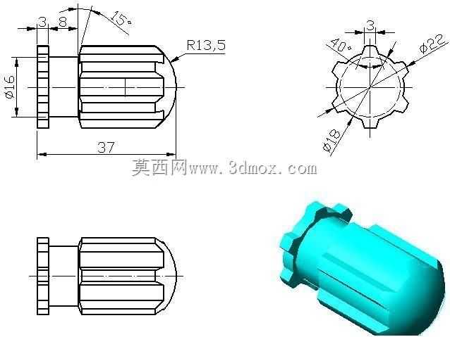 三维CAD基本练习/简单手柄/Mango Simple/Autodesk Inventor Pro