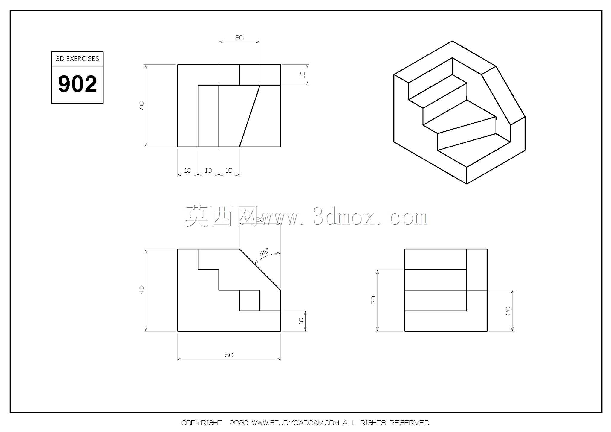 Studycadcam三维CAD练习902/Autodesk Inventor Pro